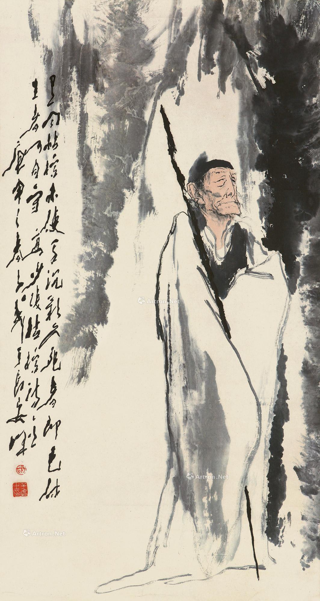 0359 1980年作 杜甫诗意 立轴 纸本