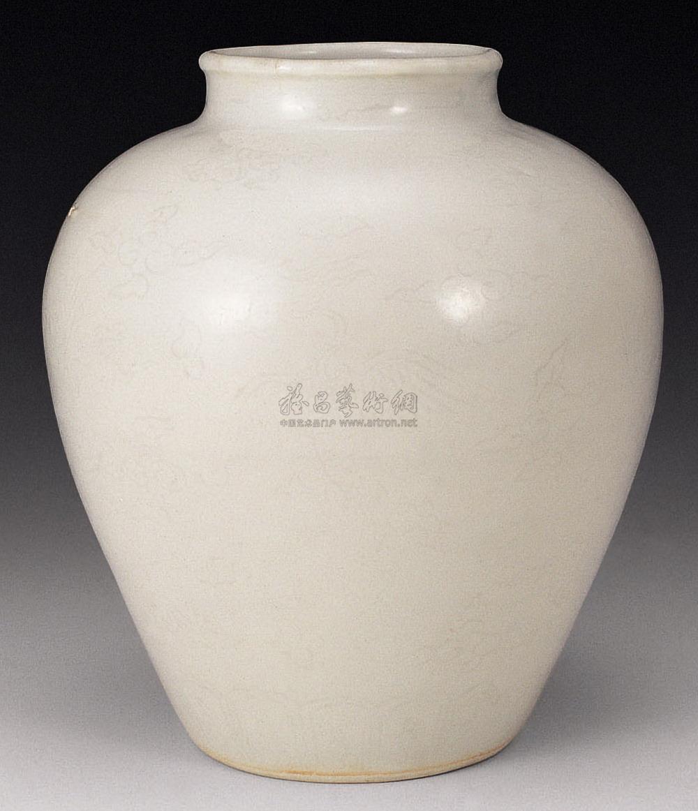 【明 白釉暗刻缺罐】拍卖品_图片_价格_鉴赏_明代单色