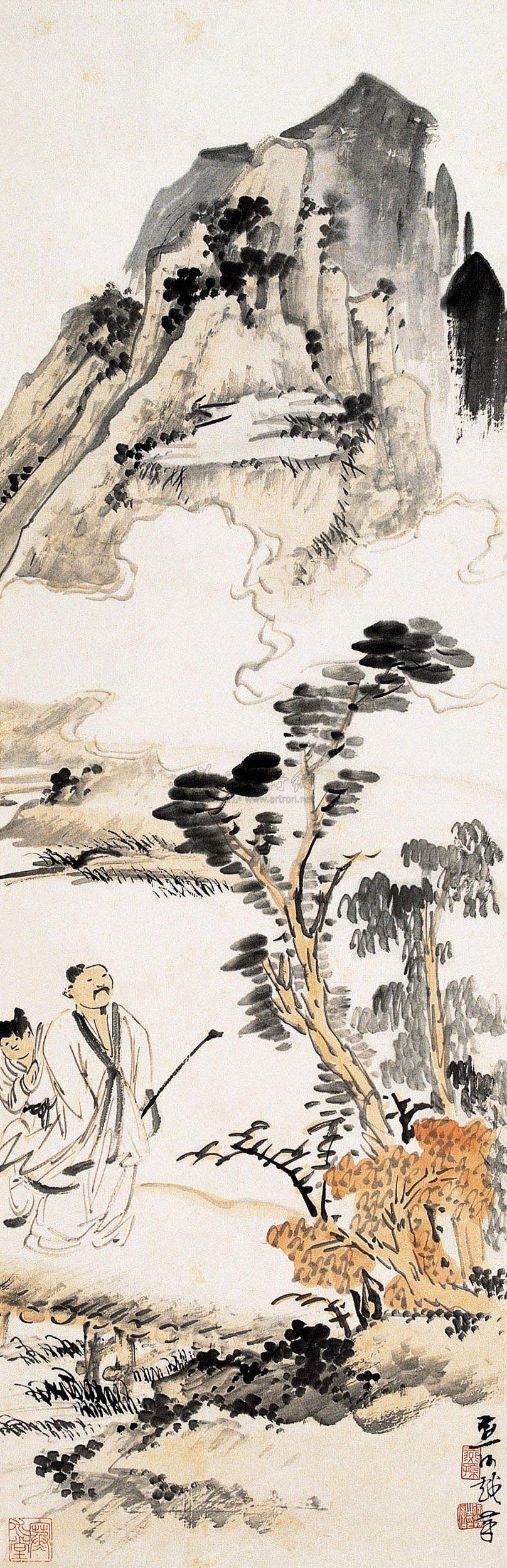 317 近现代 山水人物 轴