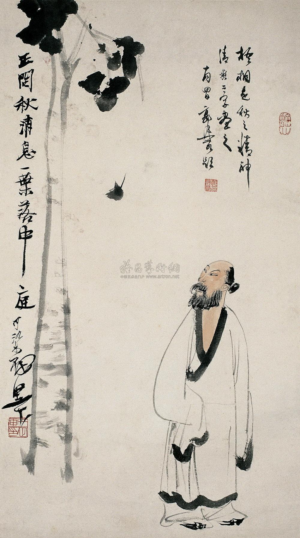 0178 一叶知秋图 立轴 设色纸本