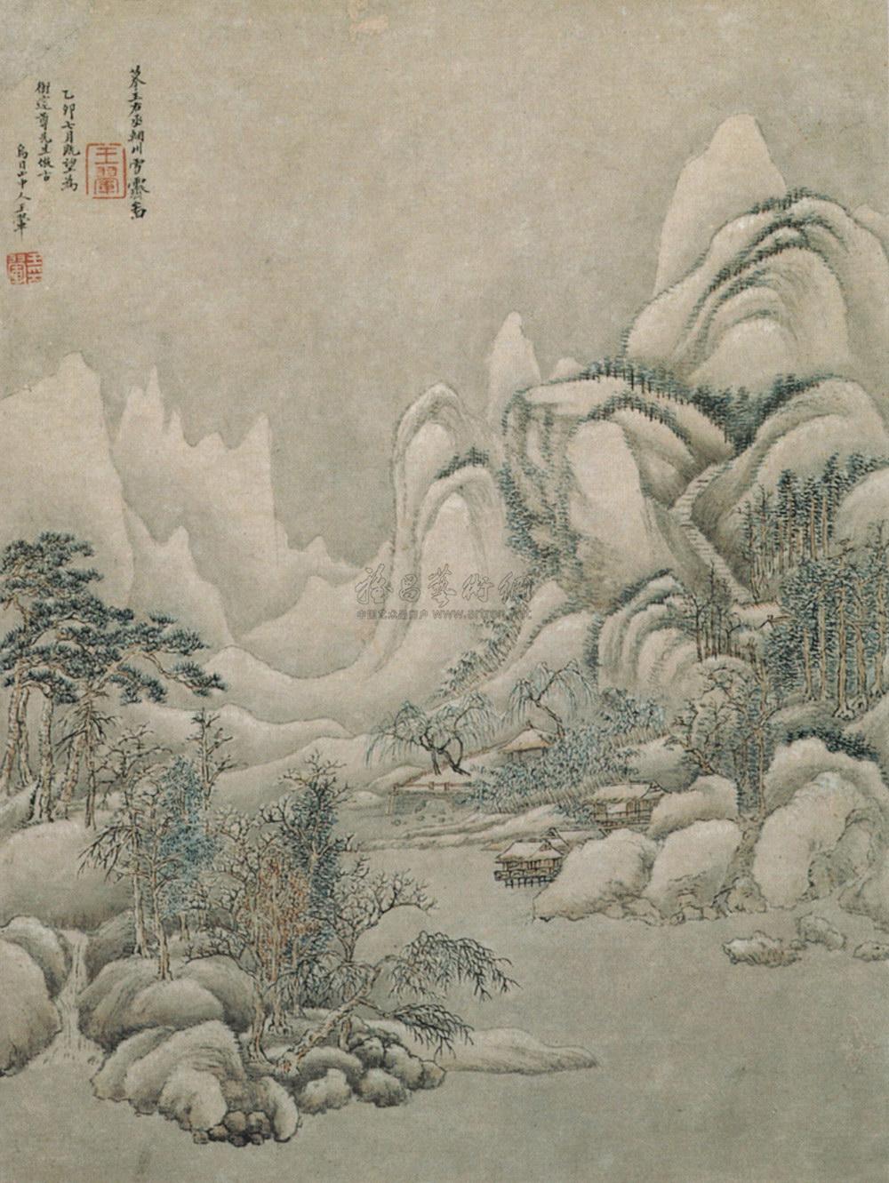 0004 清 仿王维《辋川雪霁图》 镜心