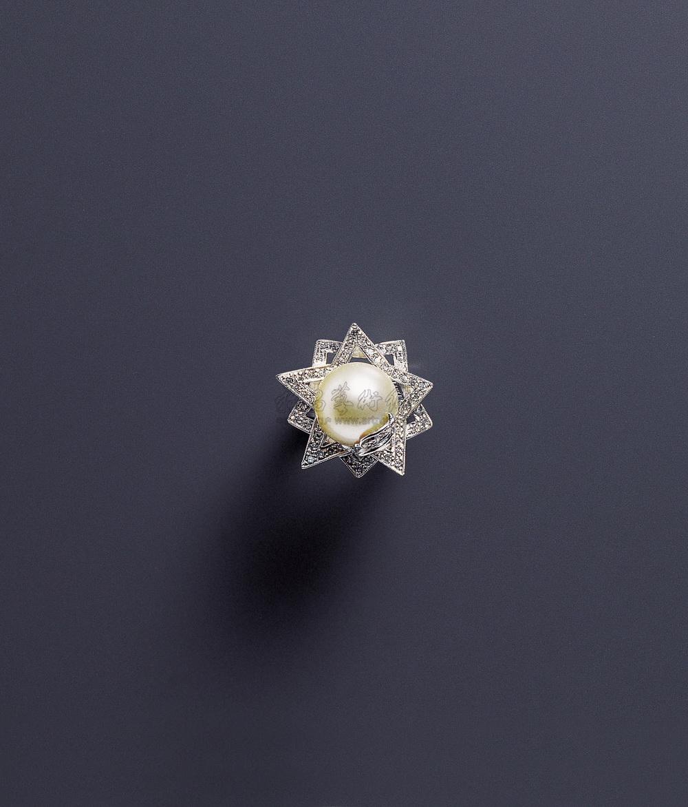 833 南洋珍珠钻石星型戒指