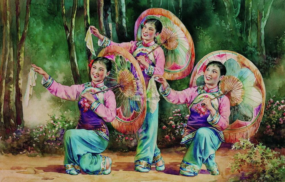 0003 近代 金梅生 花伞舞