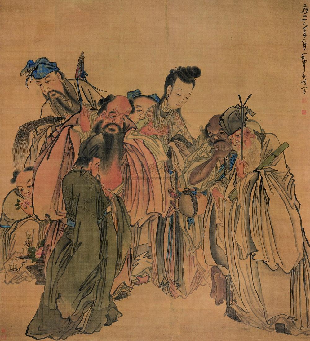 【1734年作 八仙图 立轴 设色绢本】拍卖品_图片_价格_鉴赏_绘画_雅昌