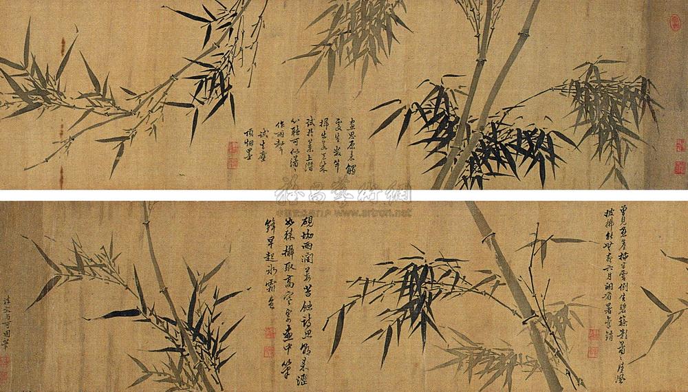 0309 墨竹图卷 手卷 水墨绢本
