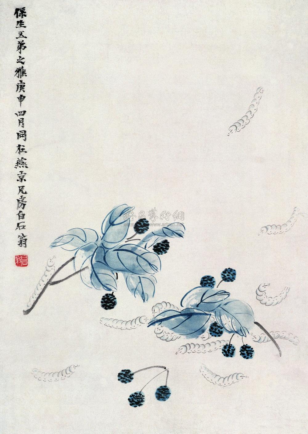 2691920年作桑蚕图立轴设色纸本