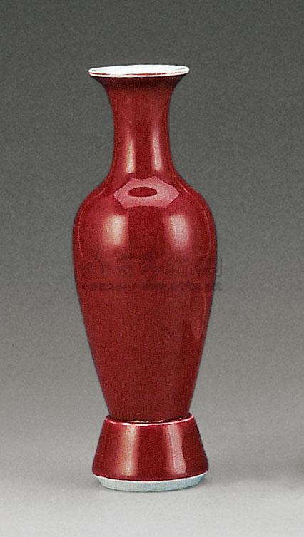 1553乾隆豇豆红柳叶瓶
