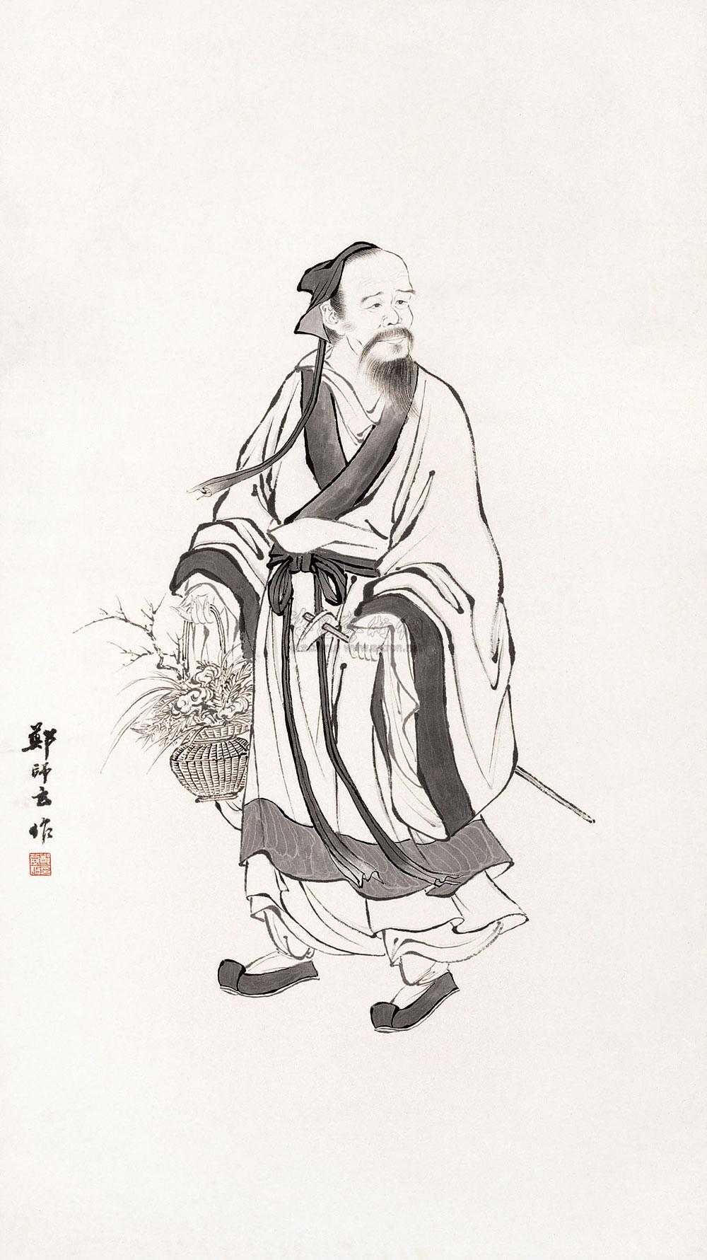 【神医华佗像 立轴 水墨纸本】拍卖品_图片_价格_鉴赏_绘画_雅昌艺术