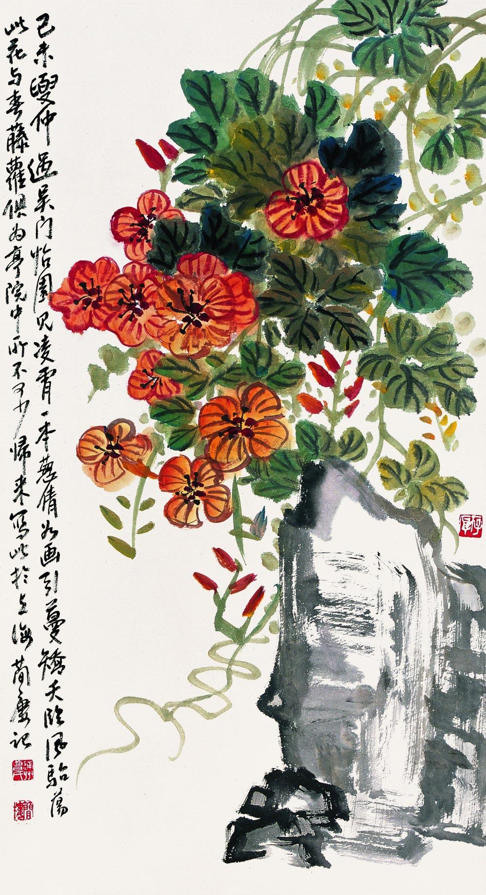 【1979年作 凌霄花 立轴 设色纸本】拍卖品_图片_价格_鉴赏_绘画_雅昌