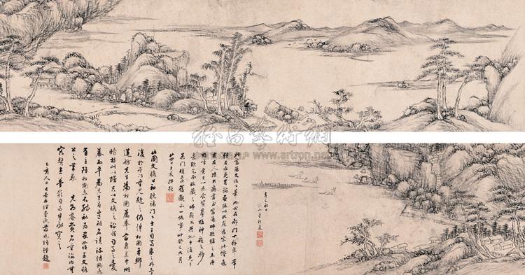 06181761年作千里江山图手卷水墨纸本