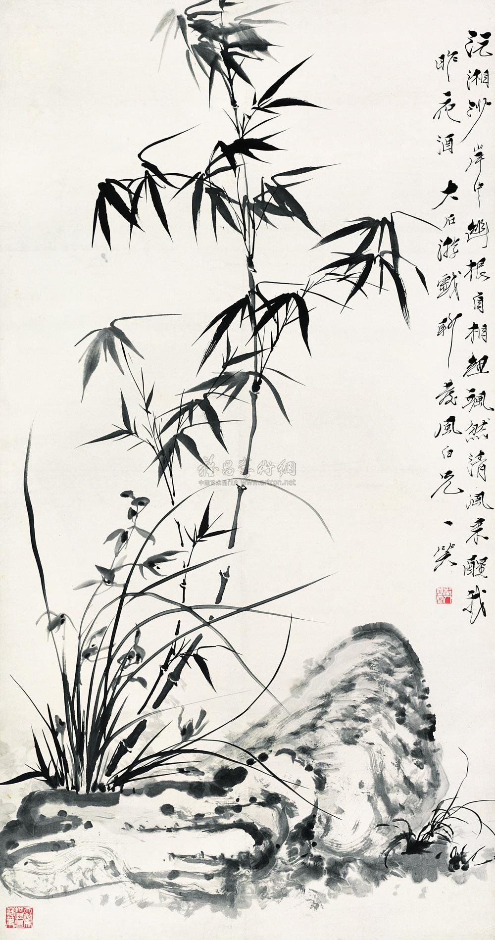 0116 兰竹 中堂 水墨纸本