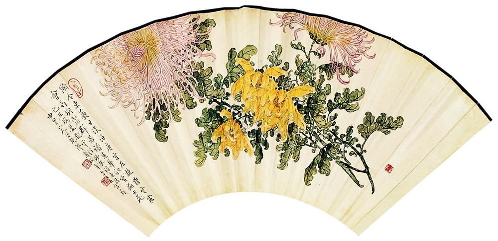 0133 菊花 扇面