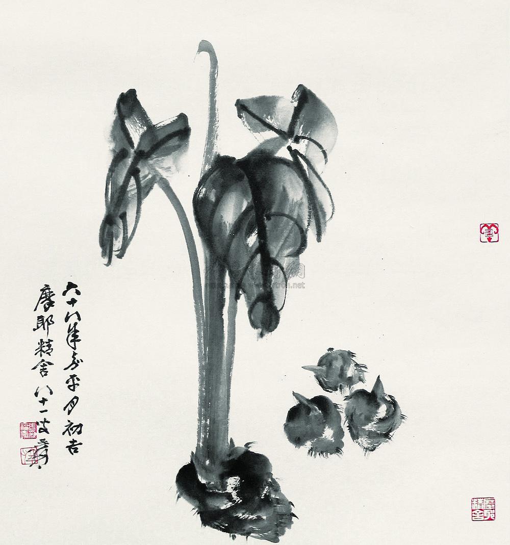 0201 芋头 镜心 水墨纸本