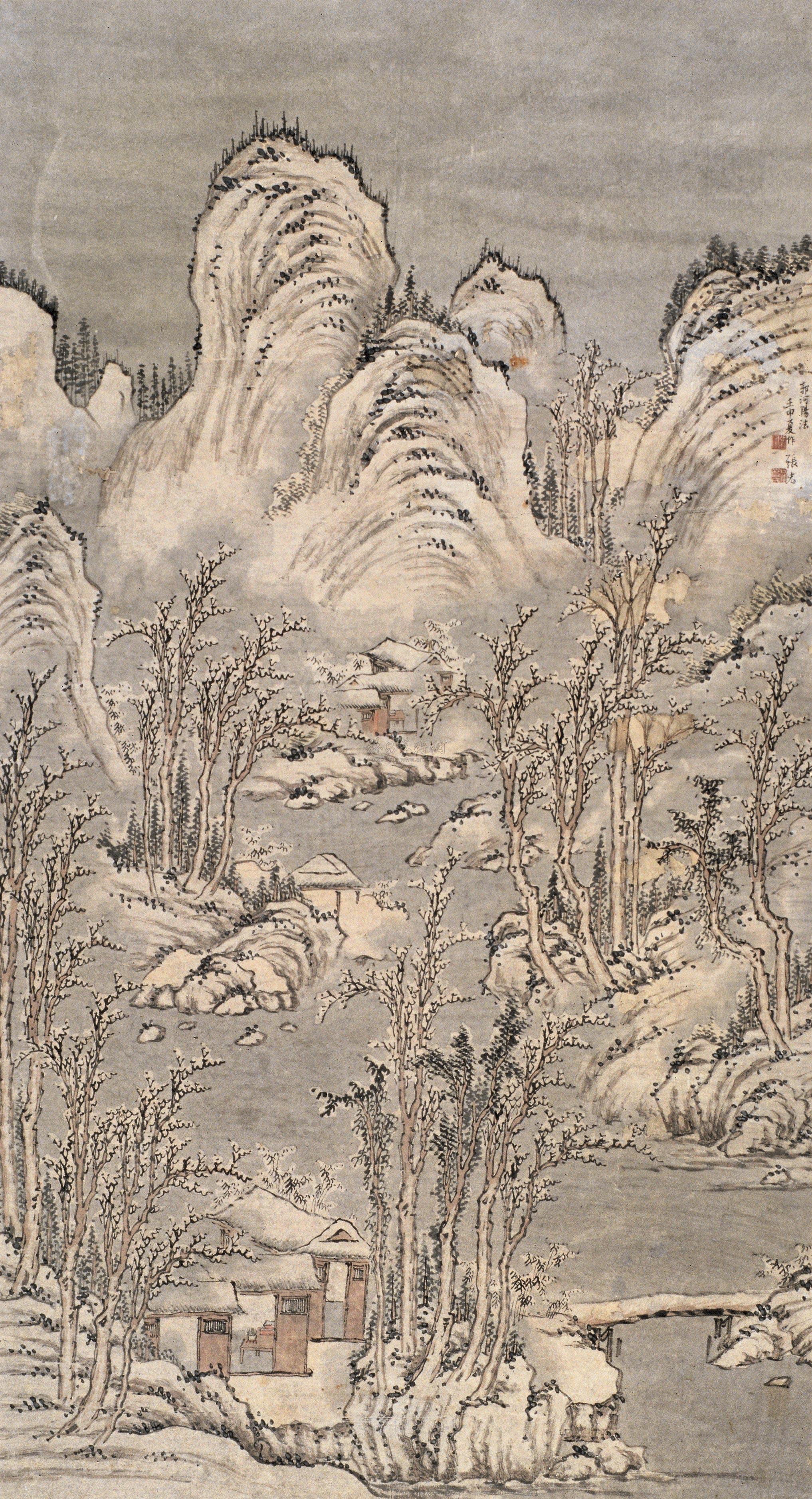 0481 雪景山水图 立轴