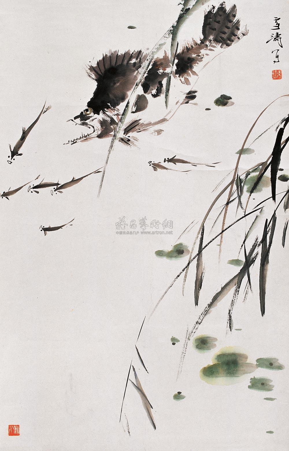 0640桂鱼立轴设色纸本