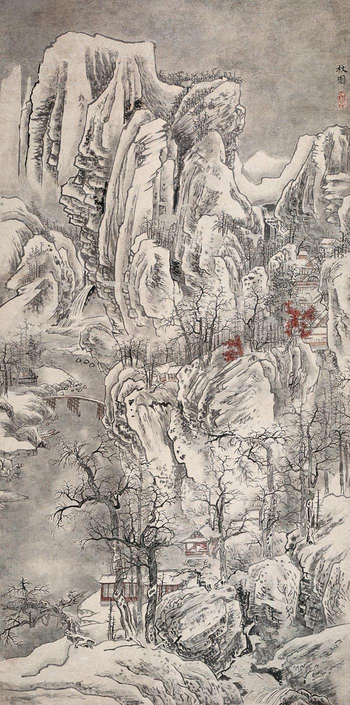 0484 江山密雪图 镜心 设色纸本