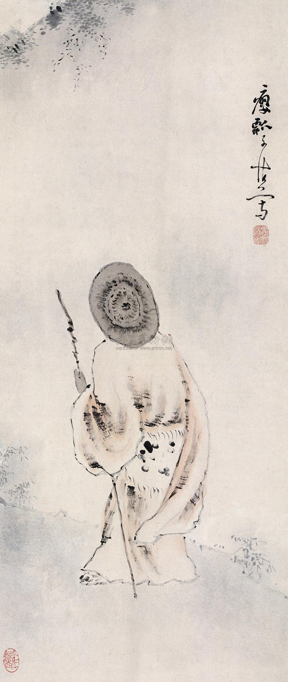 1362 踏雪寻梅图 立轴 纸本