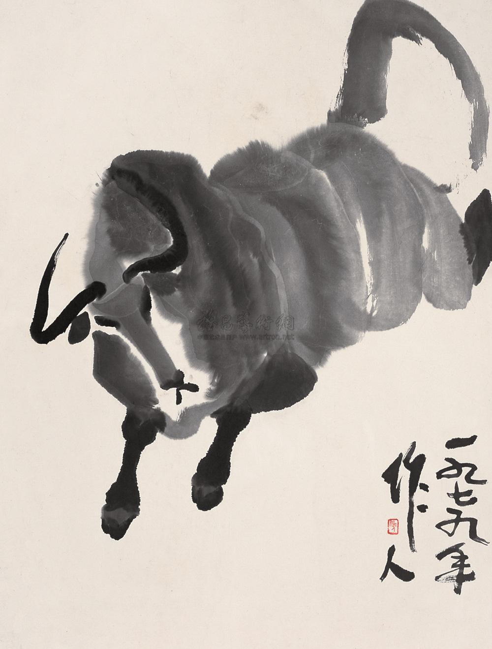 0032 牛 镜心 水墨纸本