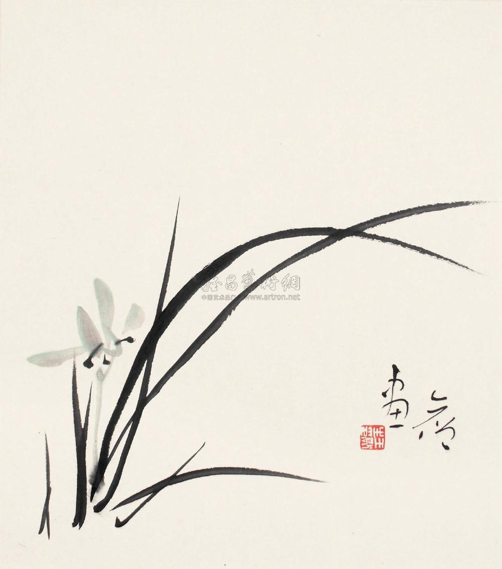 0110 兰花 镜心 设色纸本