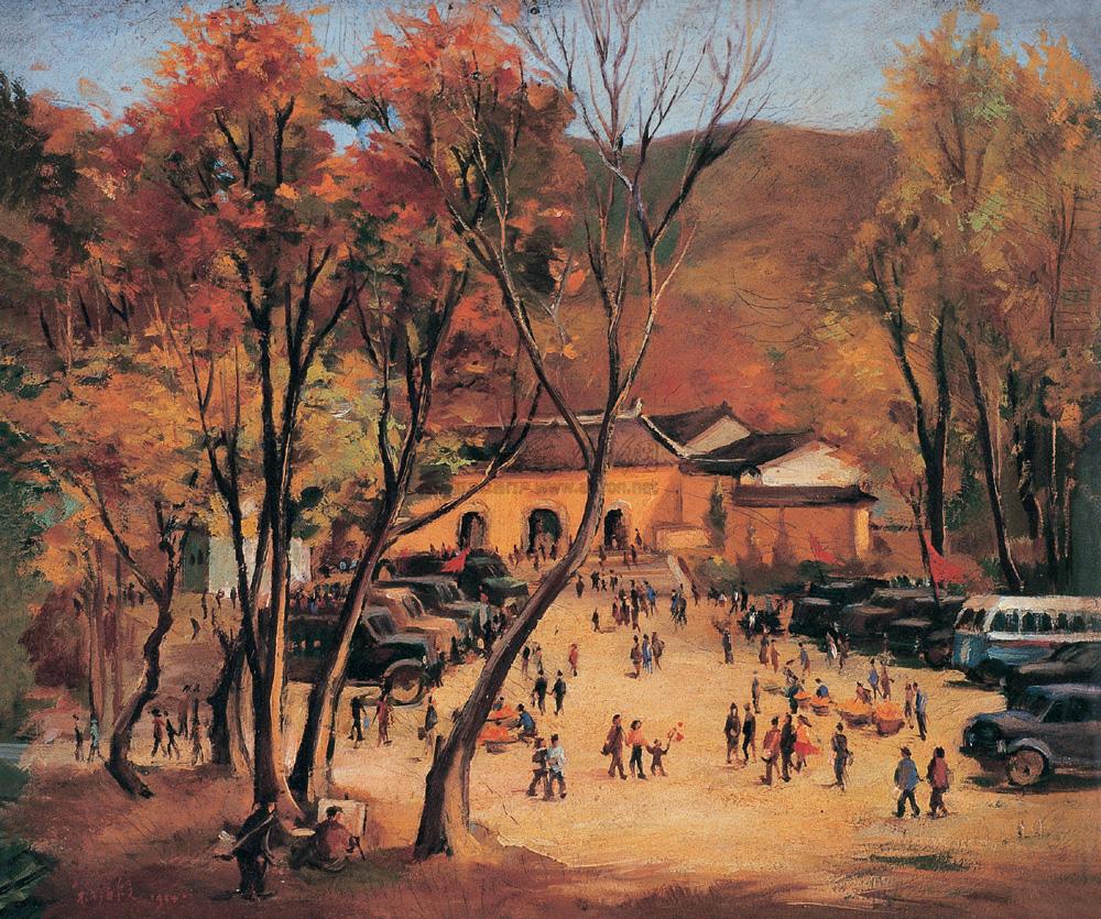 0911 1954年作《南京栖霞山 布面油画