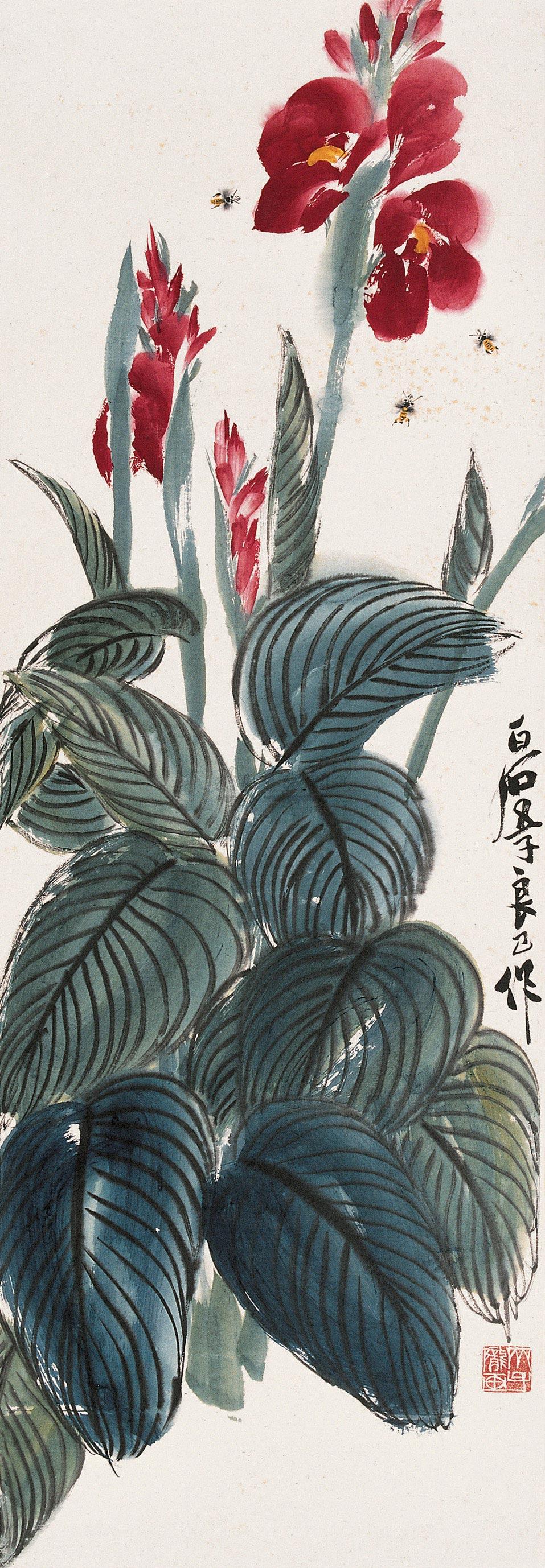 【美人蕉 立轴 纸本】拍卖品_图片_价格_鉴赏_绘画_品