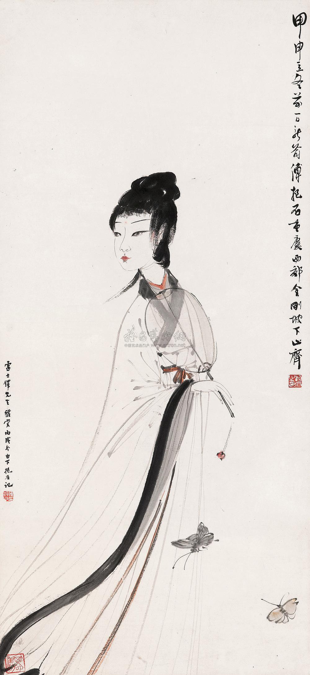 1304 1944年作 湘夫人 立轴 设色纸本