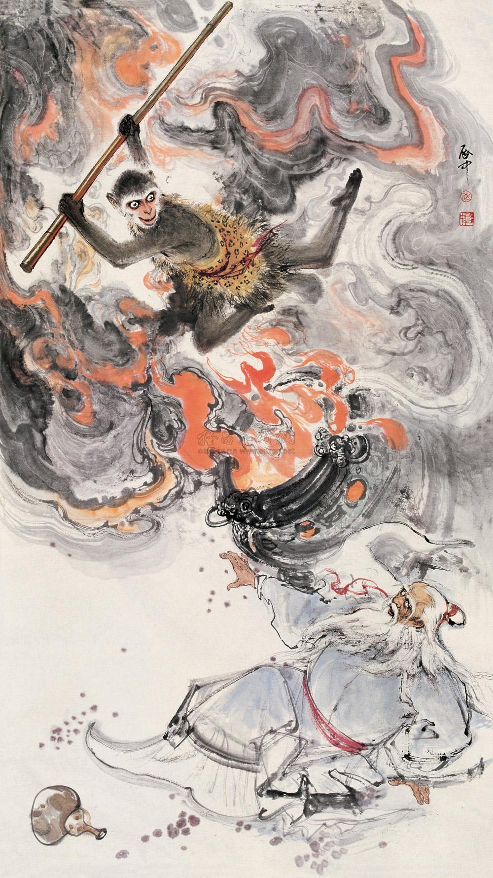 0656大闹天宫镜心纸本
