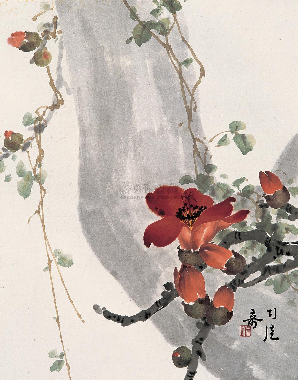 【红棉 镜心 设色纸本】拍卖品_图片_价格_鉴赏_绘画_雅昌艺术品拍卖