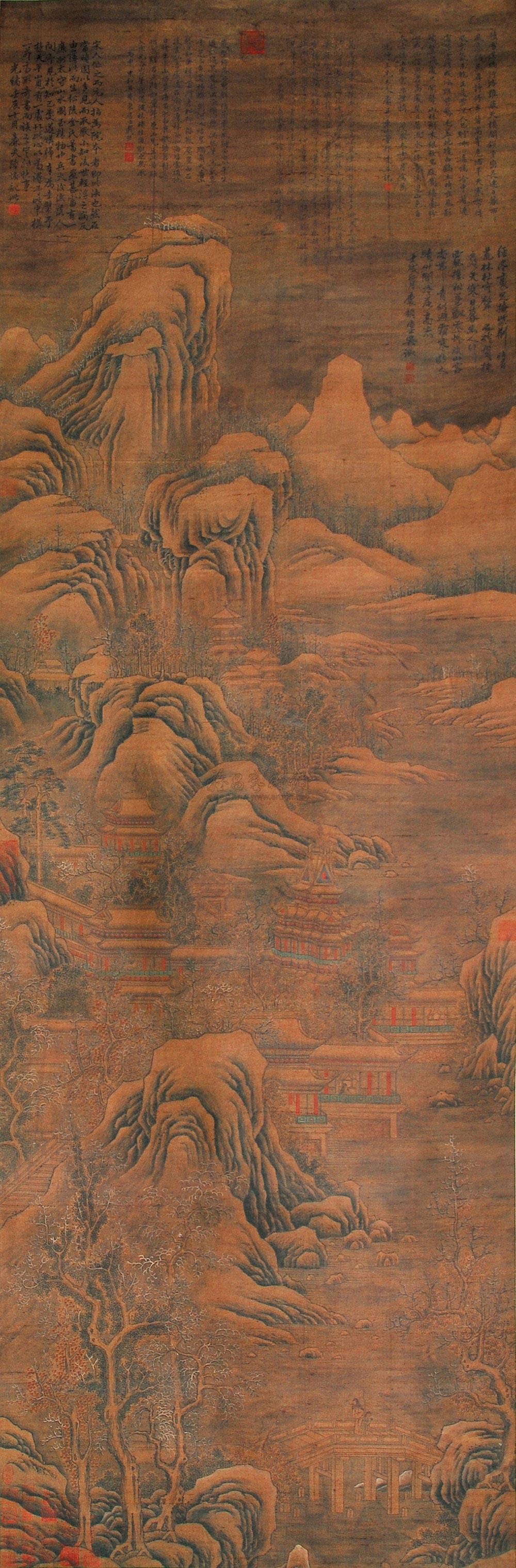 1410雪景山水图立轴设色绢本