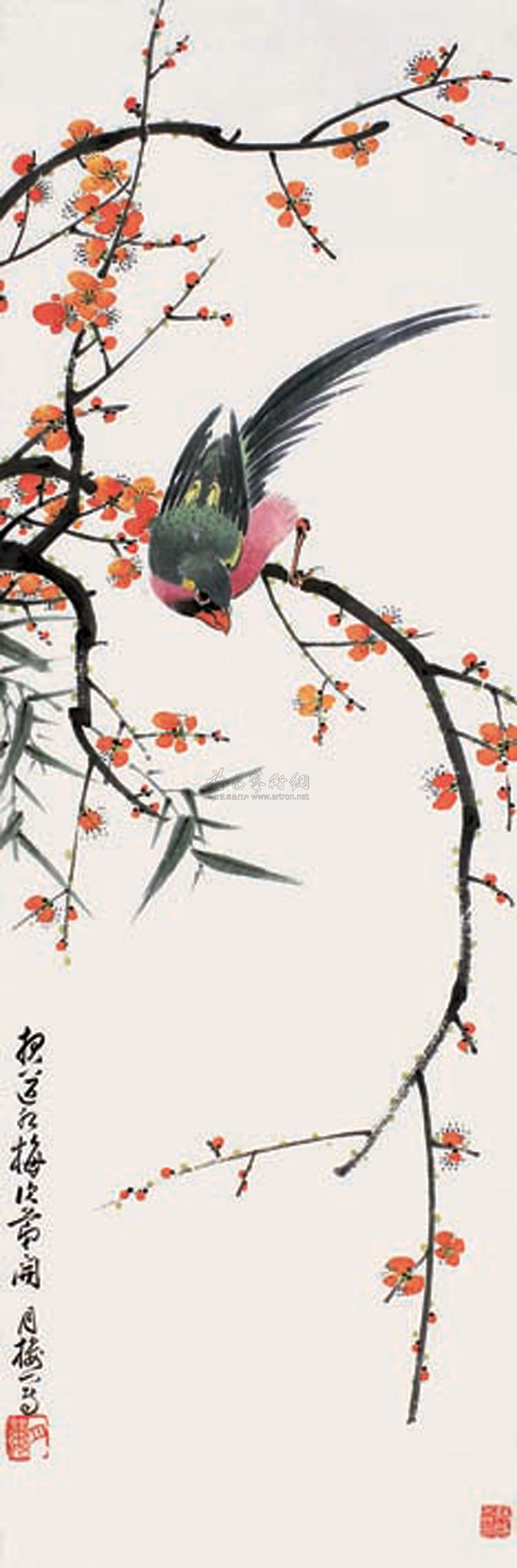 0011工笔梅雀图
