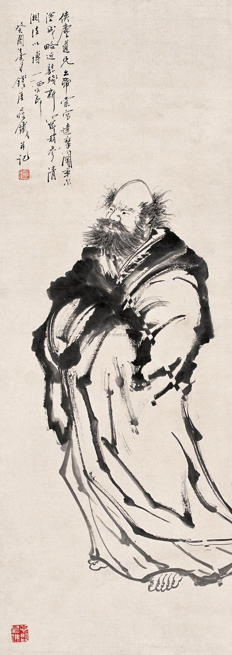 0429 癸酉(1933)年作 达摩 立轴 水墨纸本
