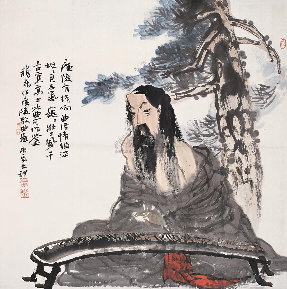 02792000年作广陵散镜心设色纸本