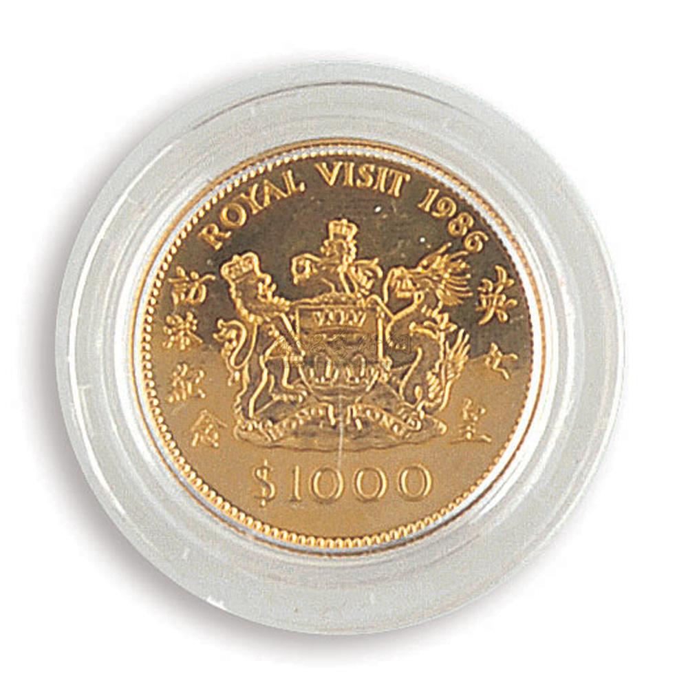 0780 香港1986年英女皇访港纪念精装纪念一仟元金币