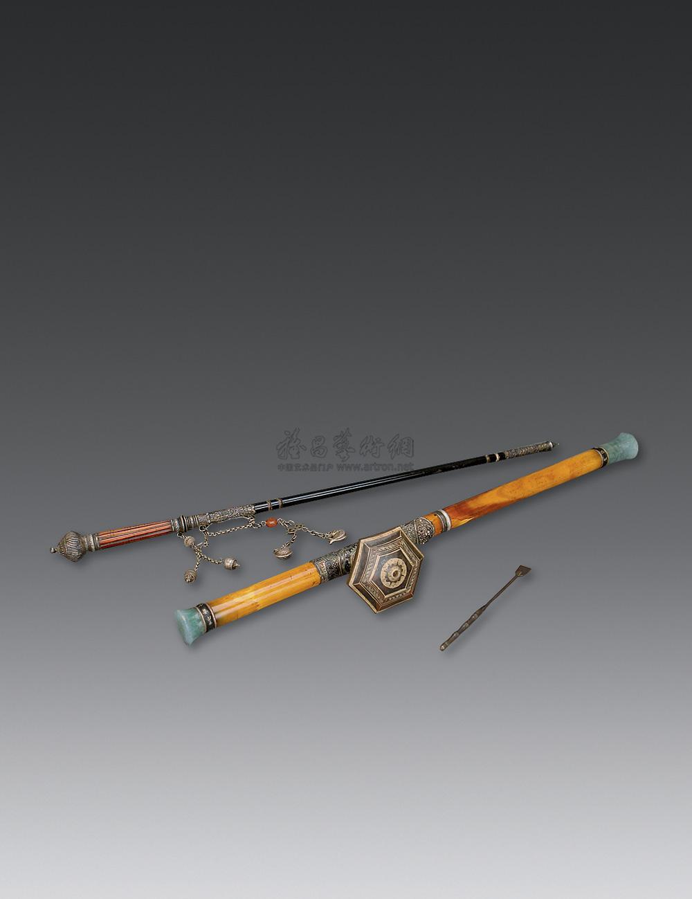 0222 清 象牙烟枪 (一套)