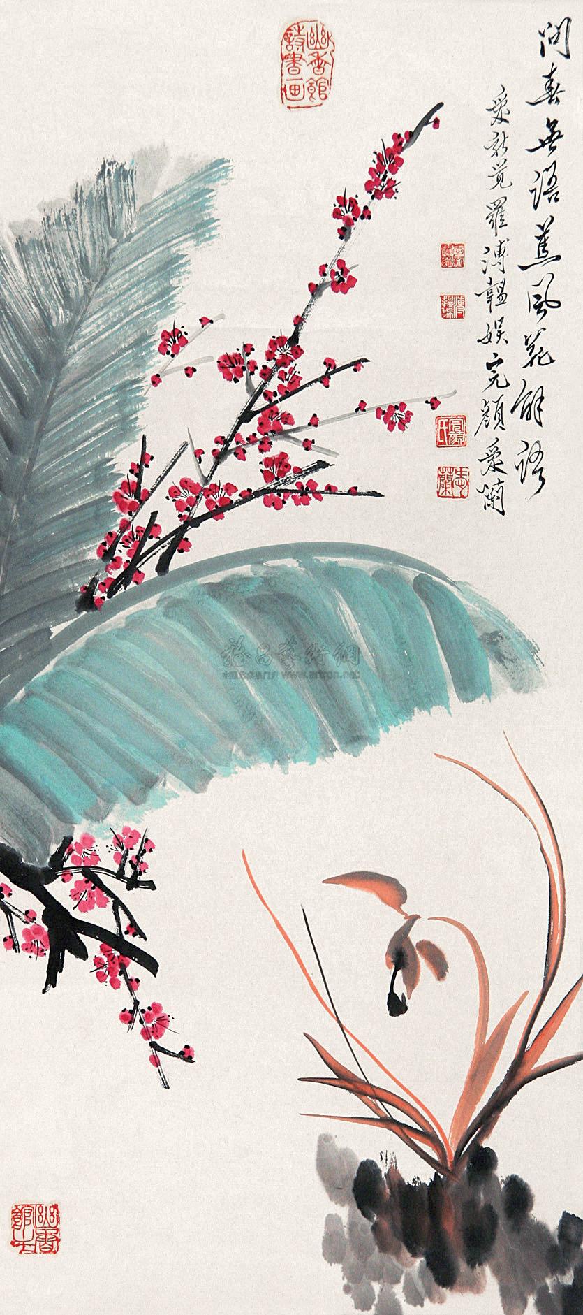 0385 梅兰 立轴 设色纸本