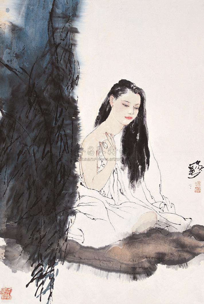 1-5/125 拍品信息 作者    何家英 尺寸 67×45cm 作品分类 中国书画>