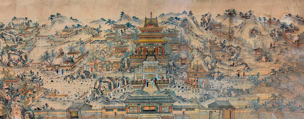 0035 大观园全图 横幅 设色纸本