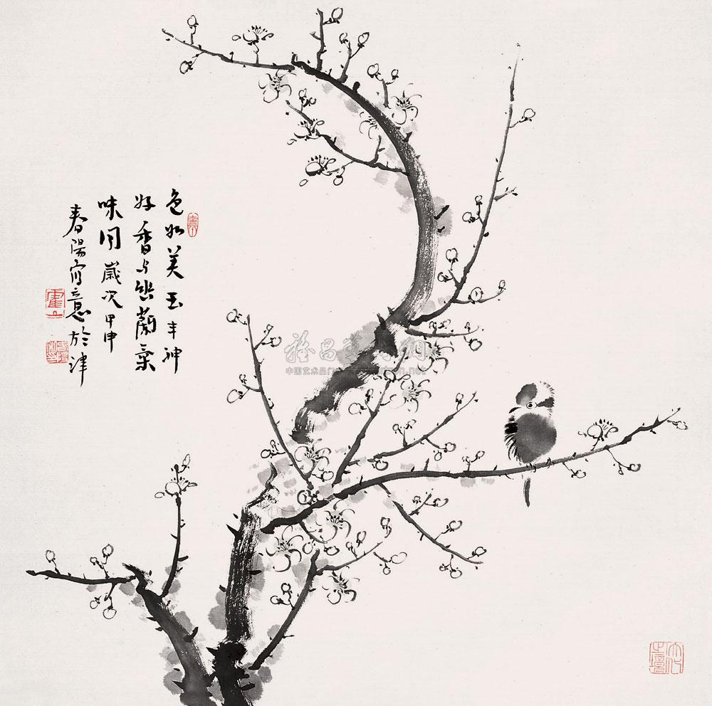0314 2004年作 白梅 镜心 设色纸本