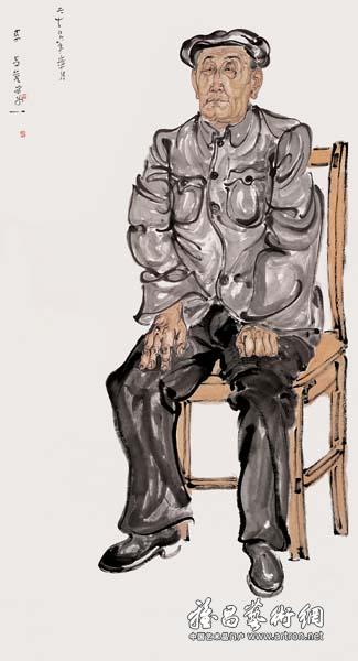 人物写生 李孝萱 139×70cm 2002年作