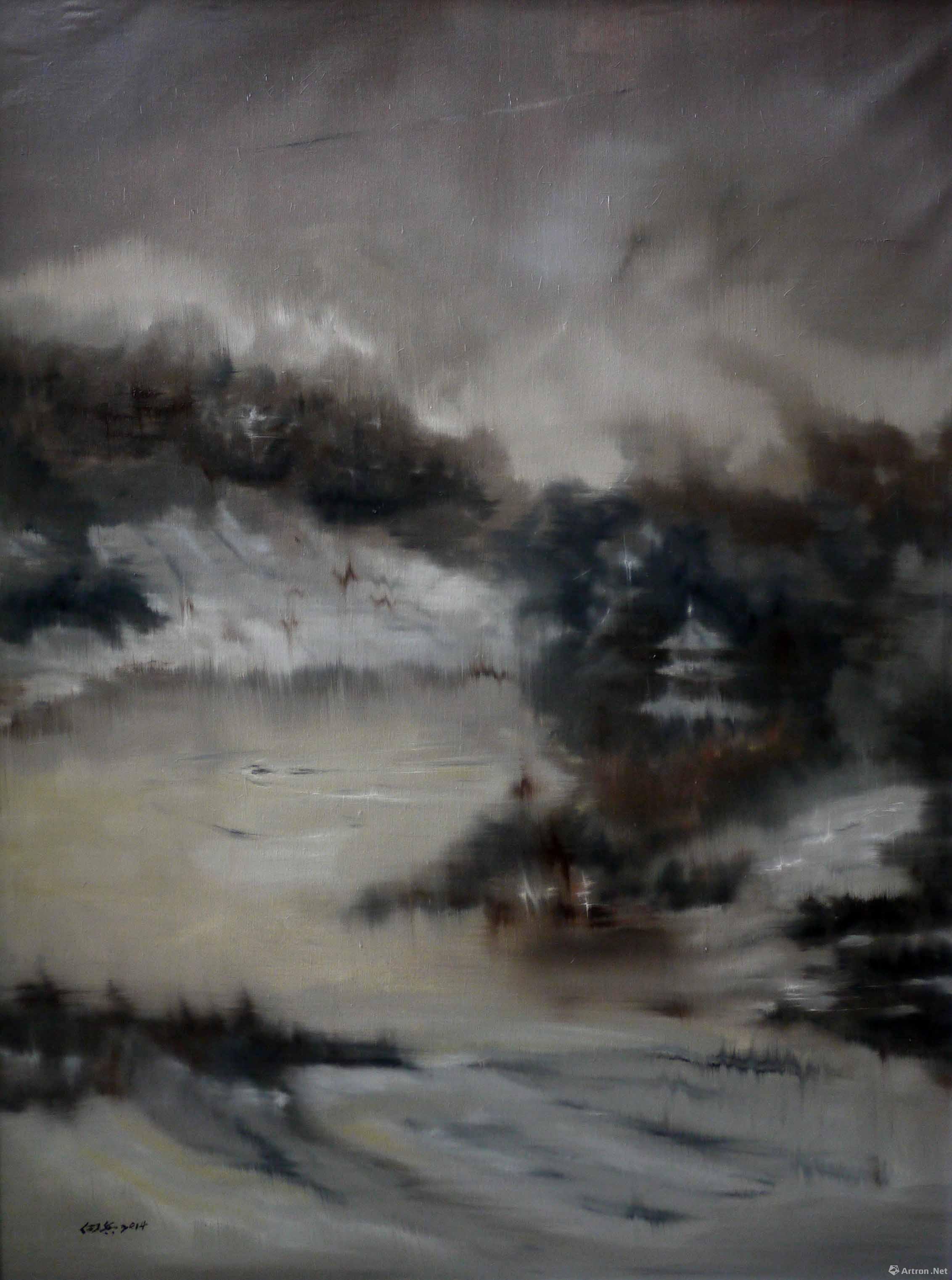 陈向兵《灰色的天空》 2014 130x100cm  油画
