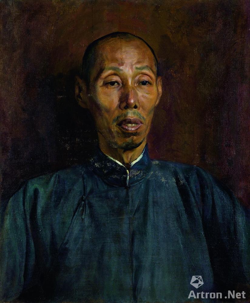 《父亲董萼清像》  董希文 67.5x55cm 1946年 布面油彩