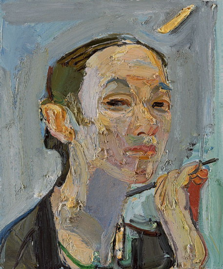 闫平 初到京城 布面油彩 46cm×38cm 2002