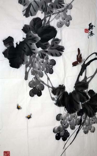 徐湛《花鸟》 设色纸本 82x50cm rmb:800