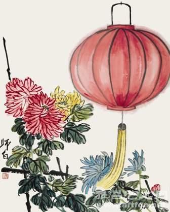 娄师白《荷花灯笼》81x66cm 1959