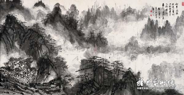 刘海粟《何年开混沌》 中国画 120x232.6cm 1981