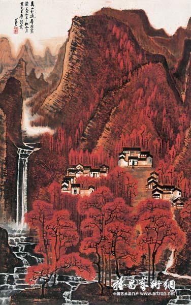 李可染《万山红遍》 中国画 135x85cm 1965年