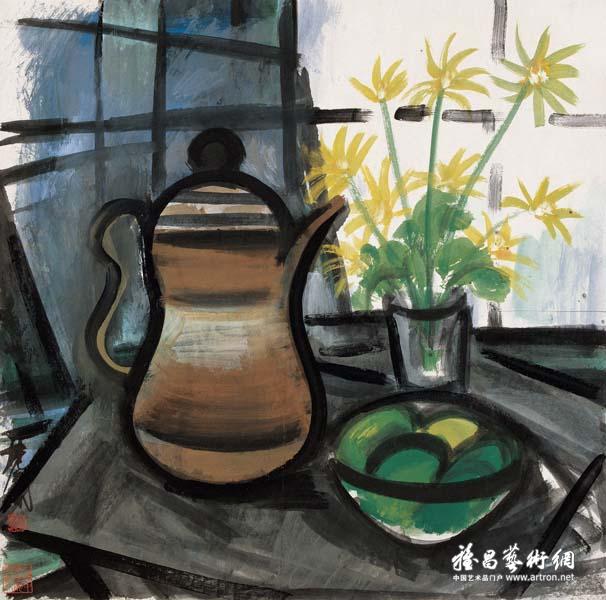 林风眠《静物》 彩墨画 67x66.5cm 20世纪40年代