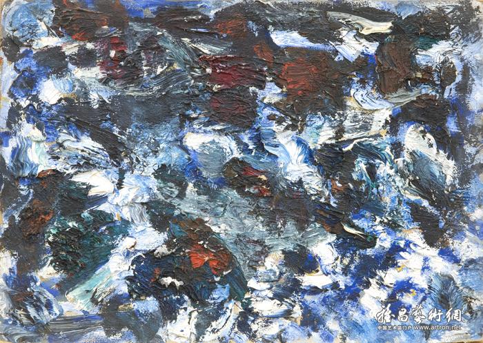 《无题》,朱金石,1982年,纸上油画, 39cmx56cm