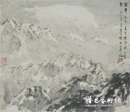 傅抱石   雪景山水   57×49cm