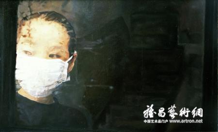 范明正《非典中的女孩》布面油画 80×50cm 2003年